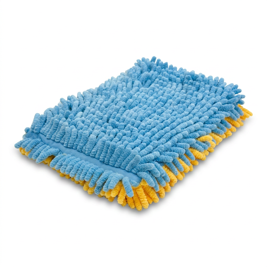Chenille microfiber wash mitt included with the kit