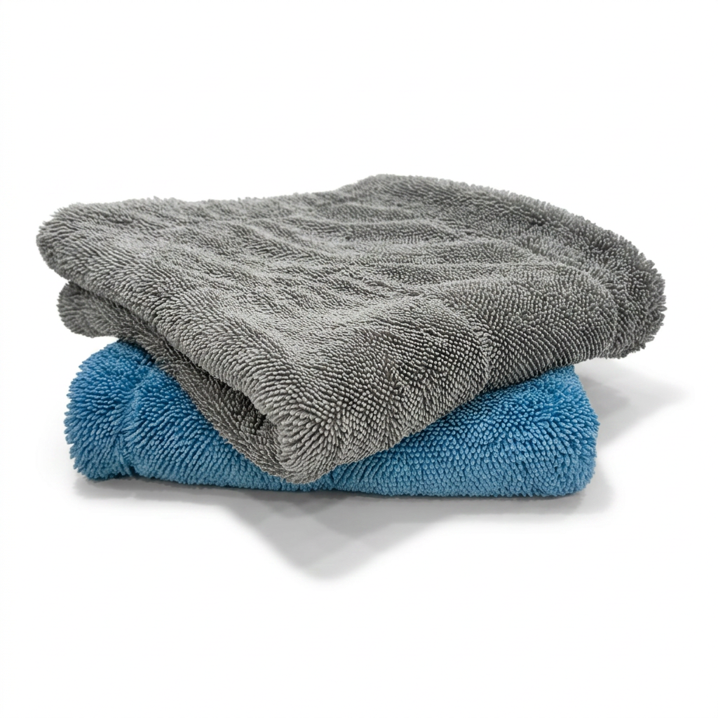 Stacked premium microfiber drying and detailing towels